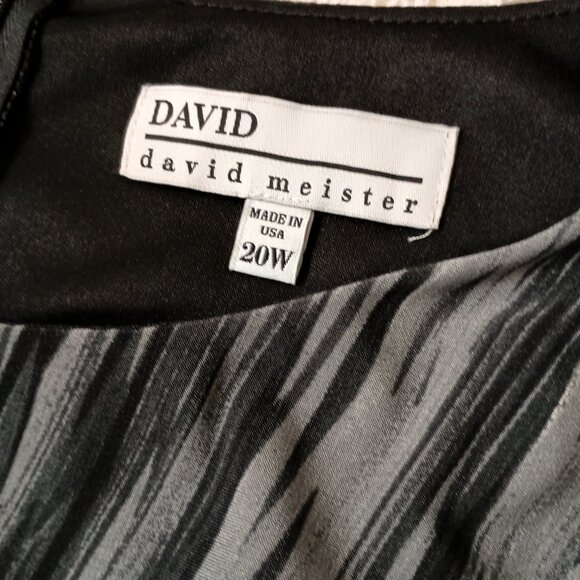 New David Meister Sheath Pencil Dress Starburst Knit Blue Gray 3/4 Slv 20W Women - Picture 6 of 11